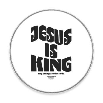 Jésus est roi dans les versets chrétiens de la Bible : foi - Magnet rond - blanc - Devant