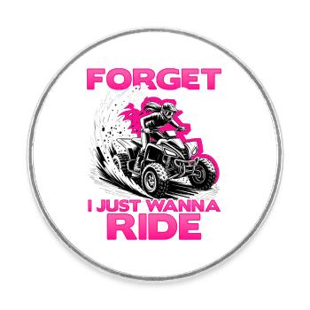 Quad ATV Femme Fille Quad Quad - Magnet rond - blanc - Devant
