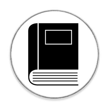 Livre fermé - Magnet rond - blanc - Devant