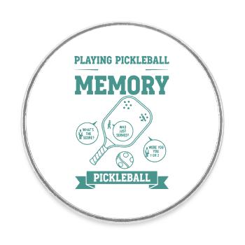 Pickleball Playing Pickleball Improves Memory - Round  fridge magnet - white - Front