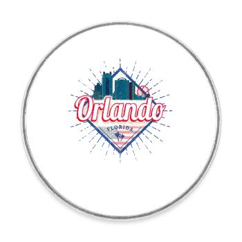 Orlando Florida in United States USA Design - Round  fridge magnet - white - Front