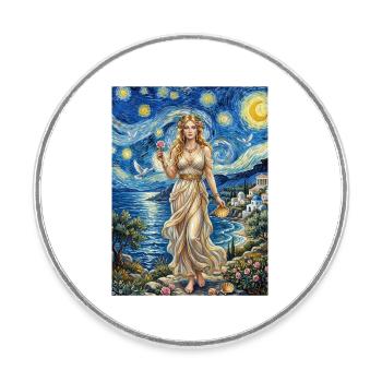 Nuit étoilée d’Aphrodite - Magnet rond - blanc - Devant