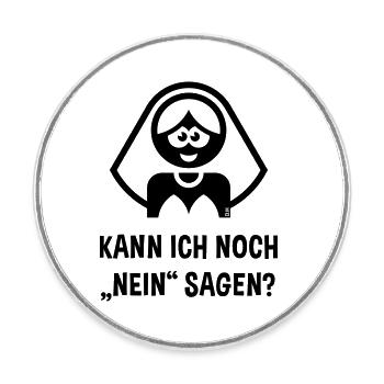 Braut – Kann Ich Noch „Nein“ Sagen? (JGA / Black) - Runder Kühlschrankmagnet - Weiß - Vorne