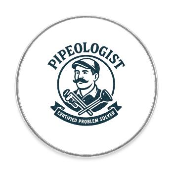 Pipe Expert | Plumber Problem Solver - Round  fridge magnet - white - Front