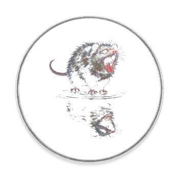 Wasserotter Brüller - Runder Kühlschrankmagnet - Weiß - Vorne