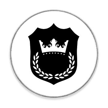krone_wappen_001 - Runder Kühlschrankmagnet - Weiß - Vorne
