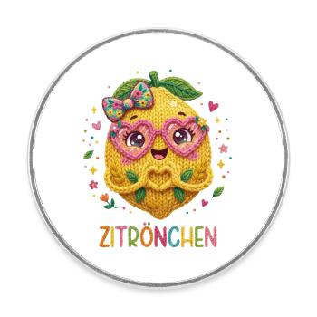 Zitrone Zitrönchen - Runder Kühlschrankmagnet - Weiß - Vorne