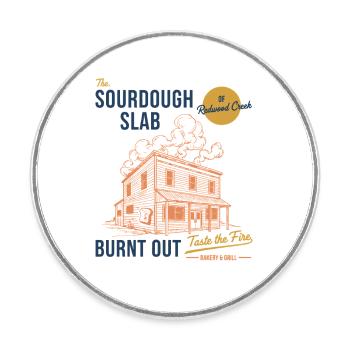 Sourdough Bread Baking Baker The Sourdough Slab - Round  fridge magnet - white - Front
