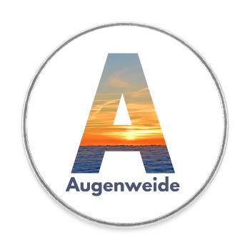Augenweide - Wortschätze, vergessene Wörter - Runder Kühlschrankmagnet - Weiß - Vorne