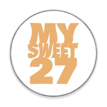 Suess 27 - Round  fridge magnet - white - Front
