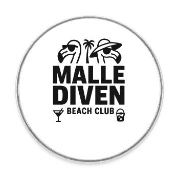 Malle Diven Beach Club Flamingo Mallorca Party - Magnet rond - blanc - Devant