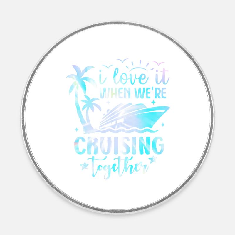 Croisière ensemble Palms & Yacht - Magnet rond - blanc