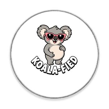 Pregnant Koala Mother – Cute Koala Pregnancy - Round  fridge magnet - white - Front