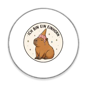 Capybara Einhorn - Runder Kühlschrankmagnet - Weiß - Vorne