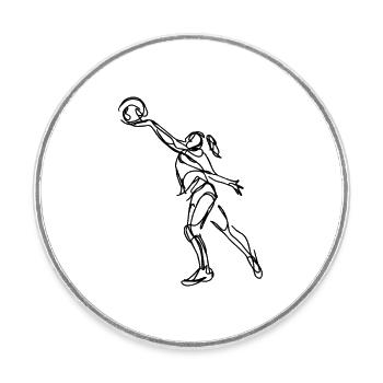 Joueur de volley-ball - Magnet rond - blanc - Devant