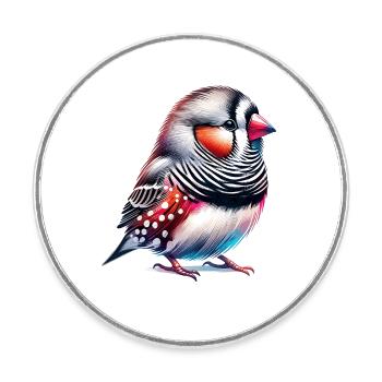 Zebrafink Motiv - Runder Kühlschrankmagnet - Weiß - Vorne