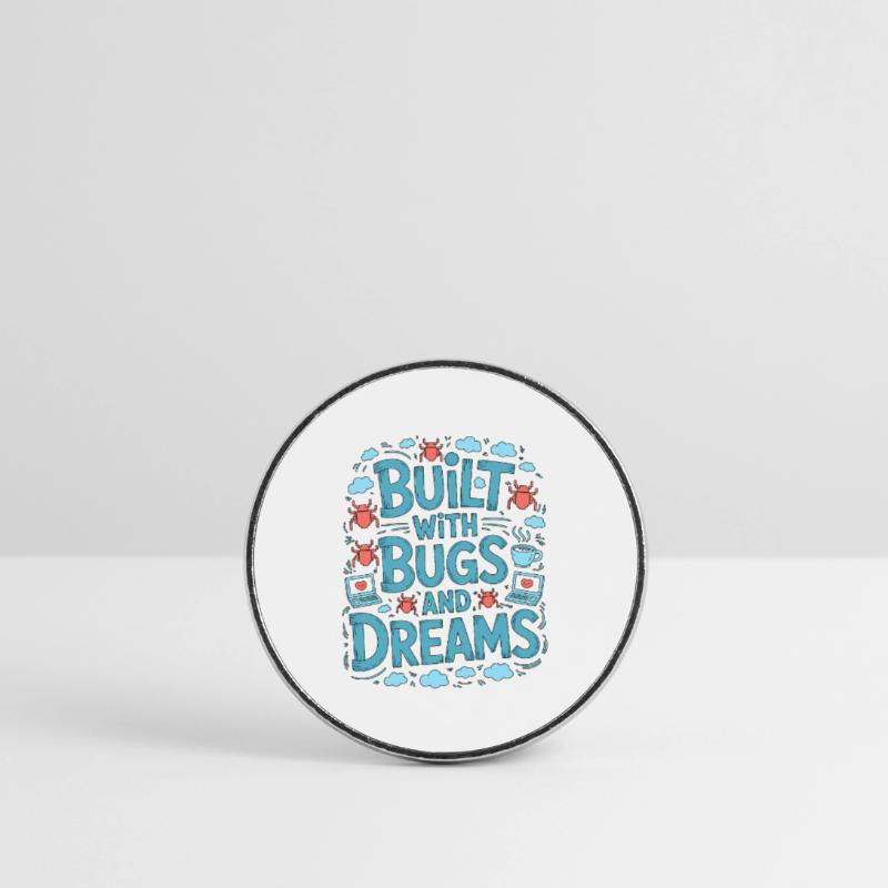 Game Developer Built With Bugs And Indie Developer Round  fridge magnet