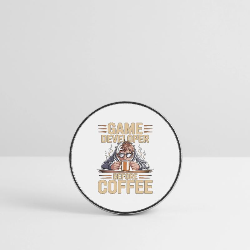 Game Developer Before Web Developer Coffee Lover Runder Kühlschrankmagnet