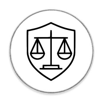 Jura Rechtsanwalt  Waage Jurist Gericht Gesetz - Runder Kühlschrankmagnet - Weiß - Vorne