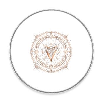 Runes de la Boussole Cosmique - Magnet rond - blanc - Devant