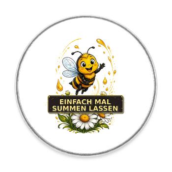Biene Honig Imker Honigwabe Blumen Wiese Insekt - Runder Kühlschrankmagnet - Weiß - Vorne