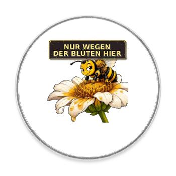 Biene Honig Imker Honigwabe Blumen Wiese Insekt - Runder Kühlschrankmagnet - Weiß - Vorne