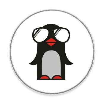 funky pinguin - Round  fridge magnet - white - Front