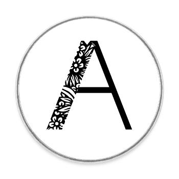 Buchstabe A - Runder Kühlschrankmagnet - Weiß - Vorne