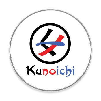 Female Ninja Kunoichi くノ一 - Round  fridge magnet - white - Front
