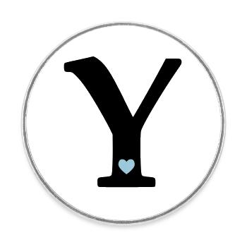 Letter Y Initial Letter - Round  fridge magnet - white - Front