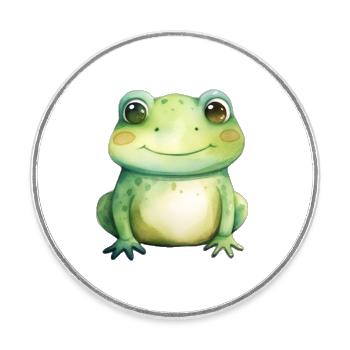 Frog class class frog in primary school - Round  fridge magnet - white - Front