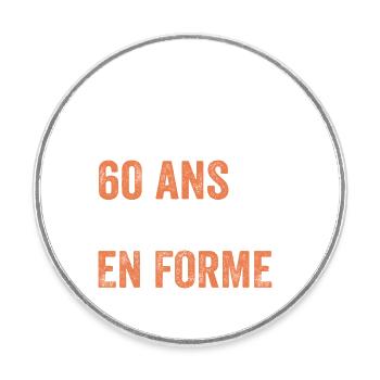 60th birthday gift Bike - Round  fridge magnet - white - Front
