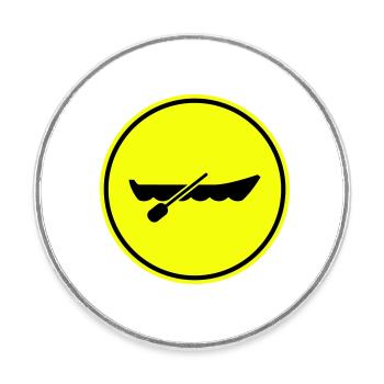 Silhouette du symbole de botte - Magnet rond - blanc - Devant