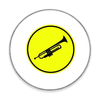 Musique de trompette - Magnet rond - blanc - Devant