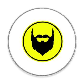 Beard symbol - Round  fridge magnet - white - Front