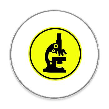Microscope Icon Icon - Round  fridge magnet - white - Front