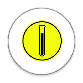 Test tube symbol - Round  fridge magnet - white - Front