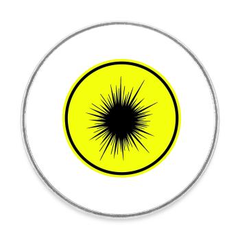 Seeigelicon symbol - Runder Kühlschrankmagnet - Weiß - Vorne