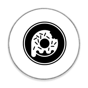 Eating donut - Round  fridge magnet - white - Front