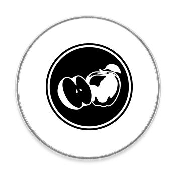 Apple icon vitamins - Round  fridge magnet - white - Front