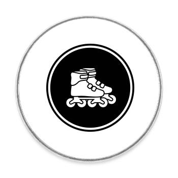 Inline skates symbol - Round  fridge magnet - white - Front