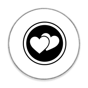 Herzen Symbol - Runder Kühlschrankmagnet - Weiß - Vorne