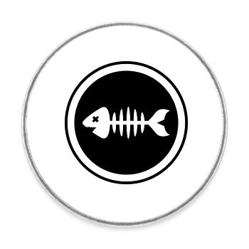 Symbole de poisson Os os - Magnet rond - blanc - Devant