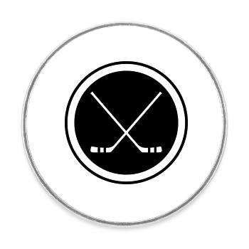 Eishockey hockeyschläger - Runder Kühlschrankmagnet - Weiß - Vorne