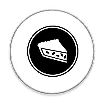 Tarte aux pommes - Magnet rond - blanc - Devant