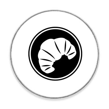 Croissant icon - Round  fridge magnet - white - Front