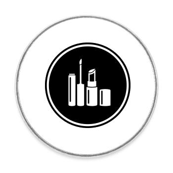 Make Up Kosmetik Icon - Runder Kühlschrankmagnet - Weiß - Vorne