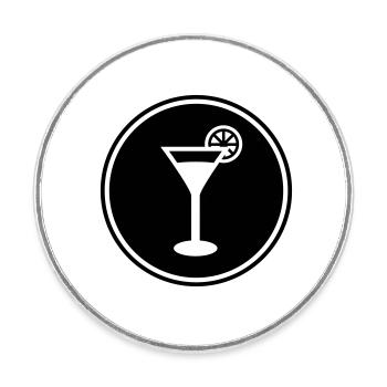 Alcool Tequilla - Magnet rond - blanc - Devant