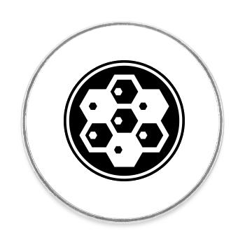 Symbole de l’apiculteur - Magnet rond - blanc - Devant