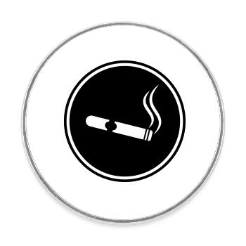 Symbole du cigare - Magnet rond - blanc - Devant